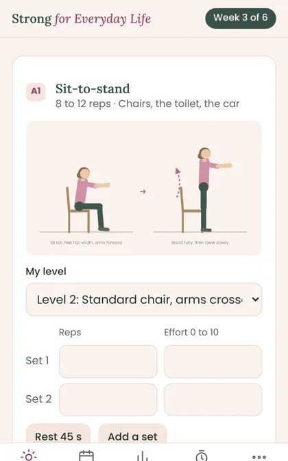 A strength move with pictures, sets and effort