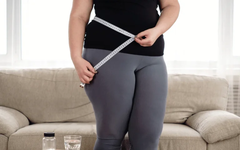 show woman struggling with weight loss