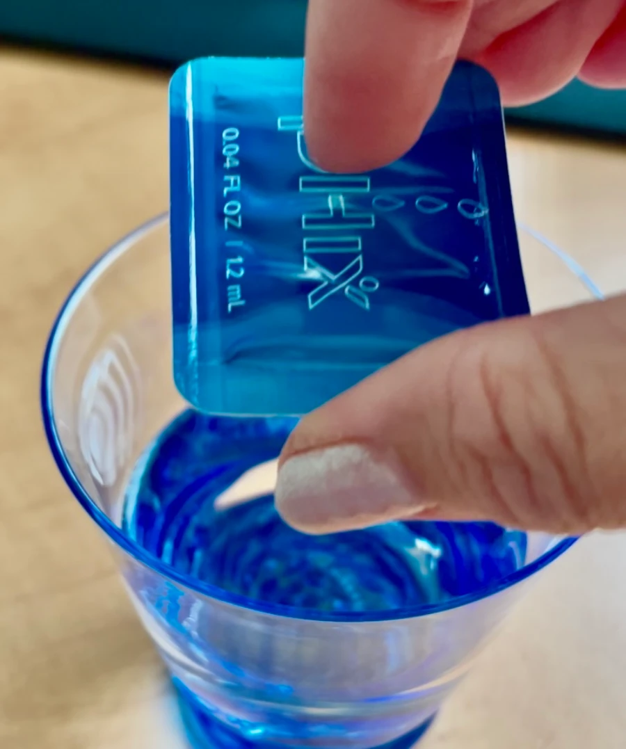 Adding pHix MHE3 drops in water for weight loss